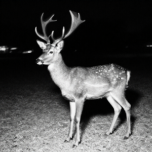 Night vision image of a deer